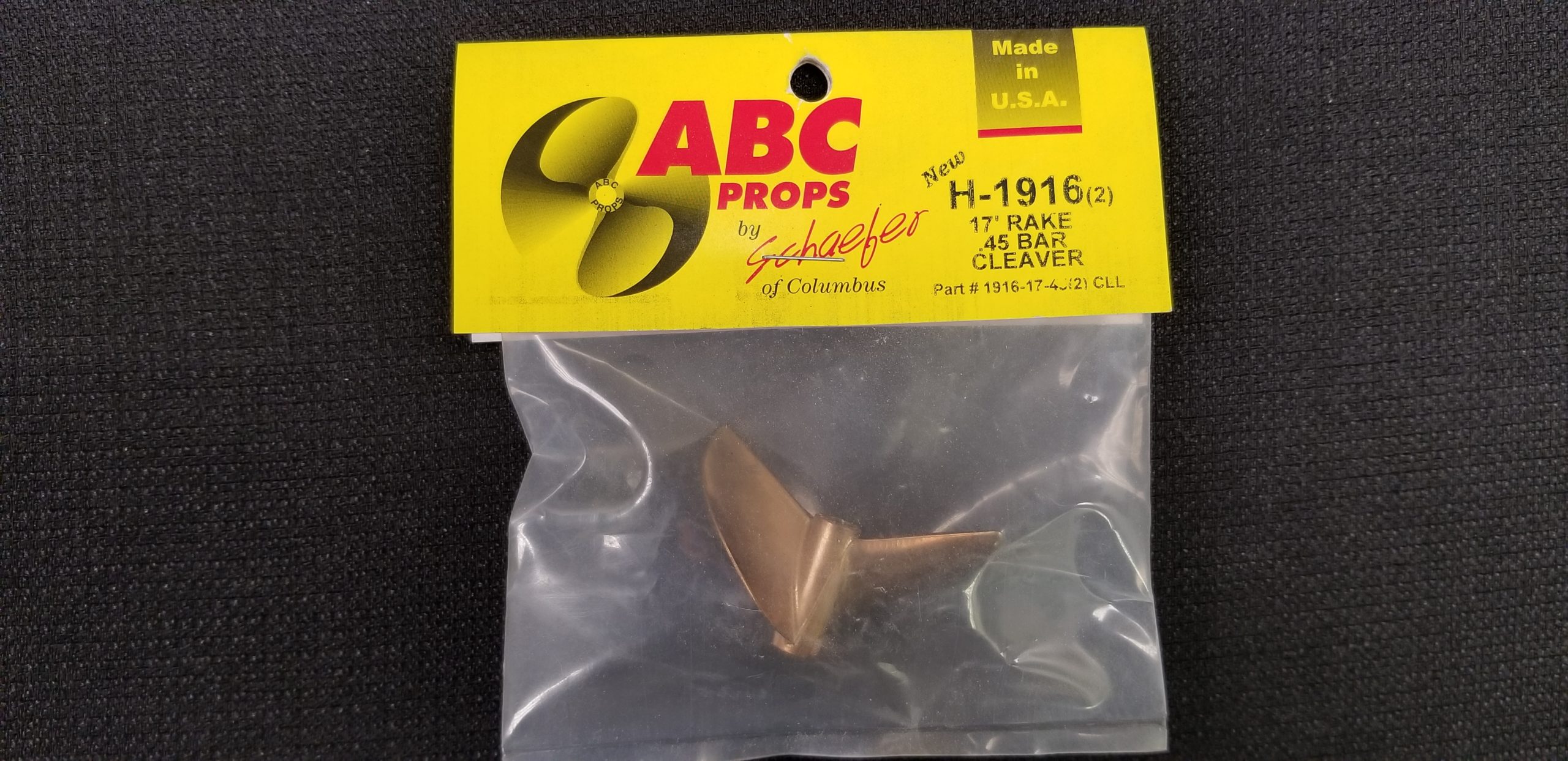 1916 2 Blade Cleaver Propeller Left – RC Boat Propeller | ABC Props