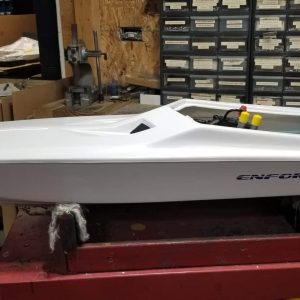 White Enforcer Super G w/ Blue Hardware